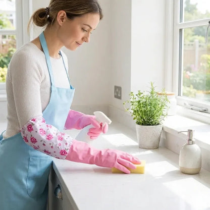 Lined cleaning gloves (1 pair) - home essentials