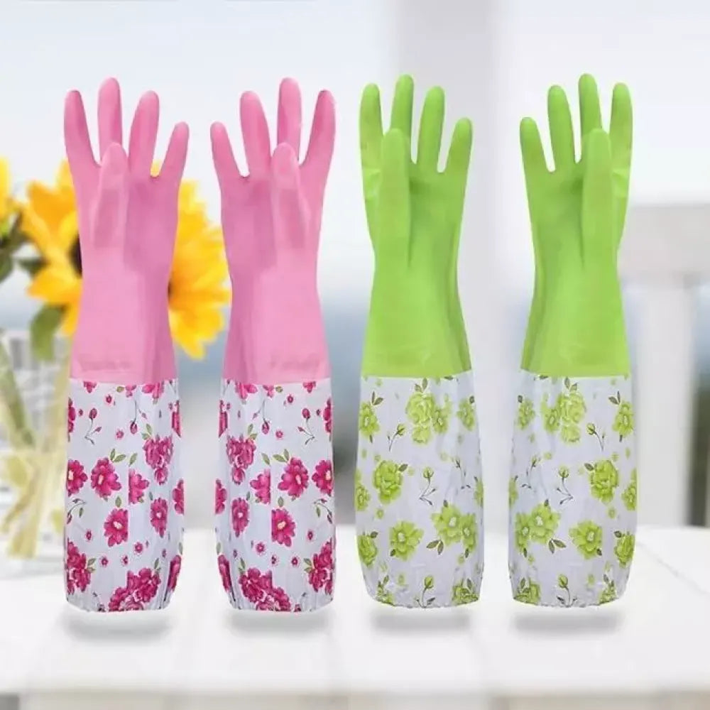 Lined cleaning gloves (1 pair) - home essentials