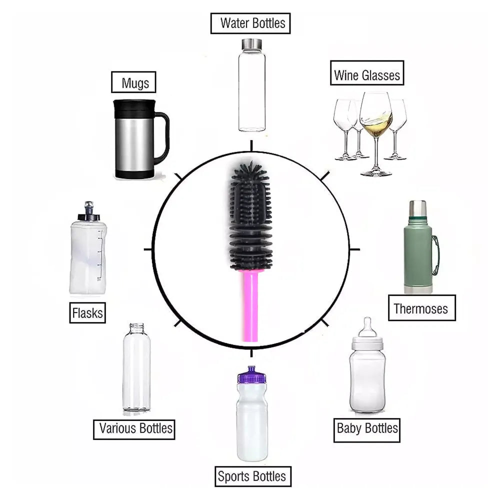 Long bottle cleaning brush