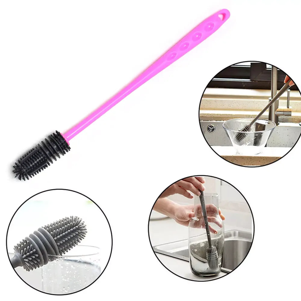 Long bottle cleaning brush