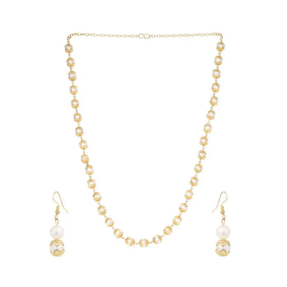 Long pearl & filigree necklace set - jeweller set