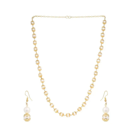 Long pearl & filigree necklace set - jeweller set