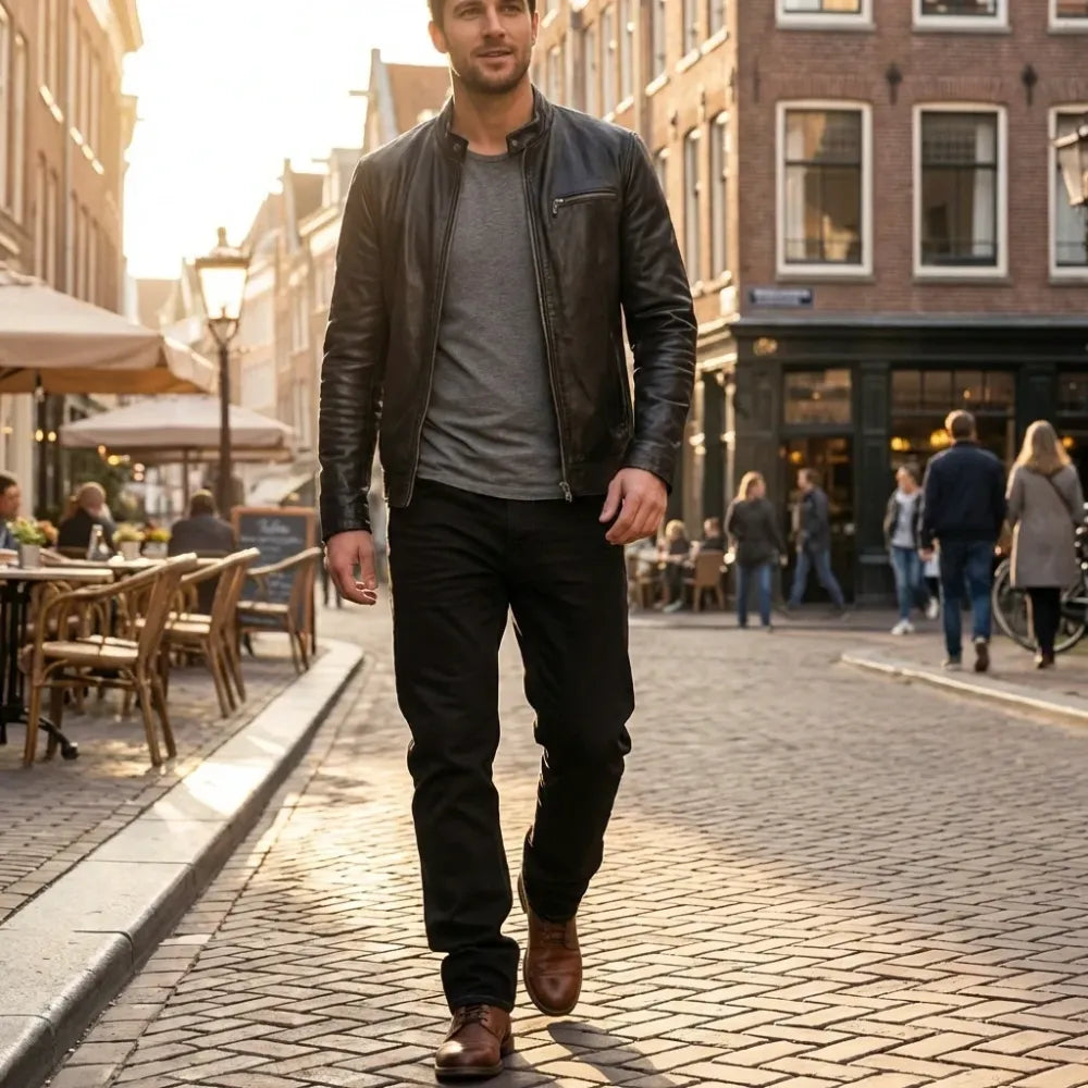 Loose fit black jeans – men