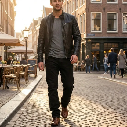 Loose fit black jeans – men