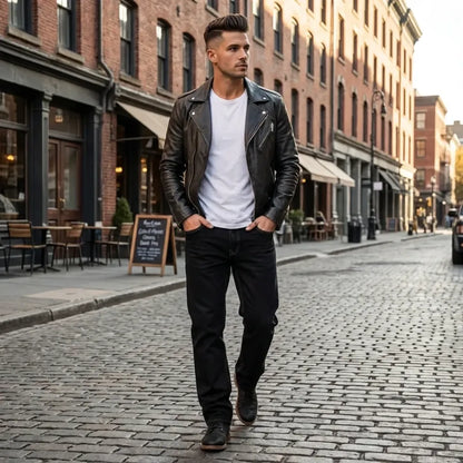 Loose fit black jeans – men