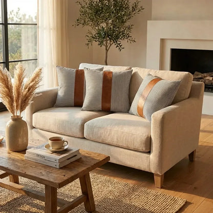 Luxury leather & cotton pillow covers - home improvement