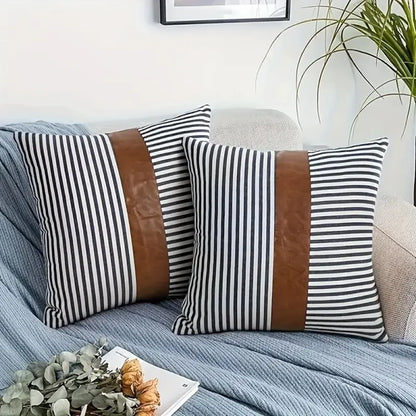 Luxury leather & cotton pillow covers - home improvement