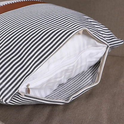 Luxury leather & cotton pillow covers - home improvement