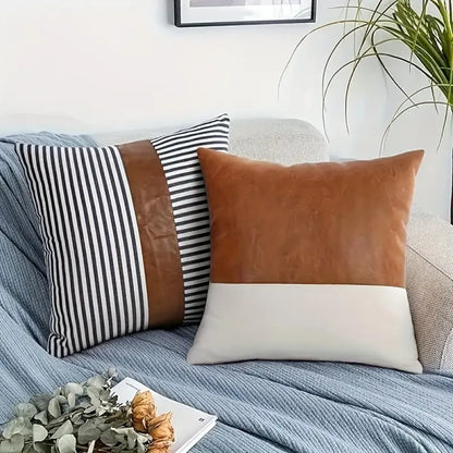 Luxury leather & cotton pillow covers - home improvement