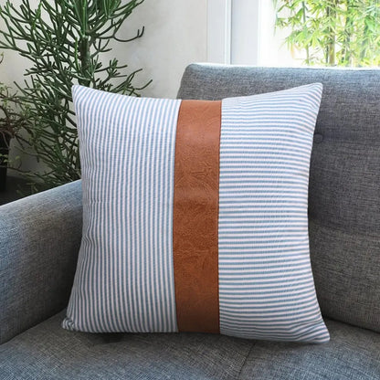 Luxury leather & cotton pillow covers - home improvement
