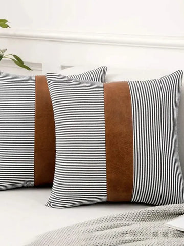 Luxury Leather & Cotton Pillow Covers