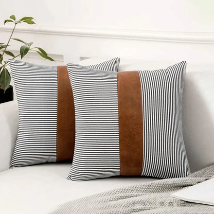 Luxury leather & cotton pillow covers - home improvement