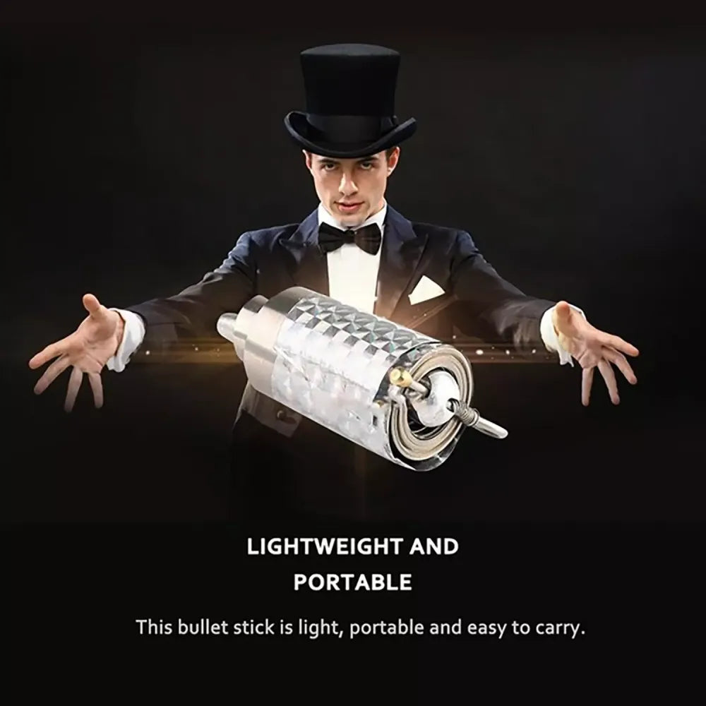 Magic elastic appearing cane