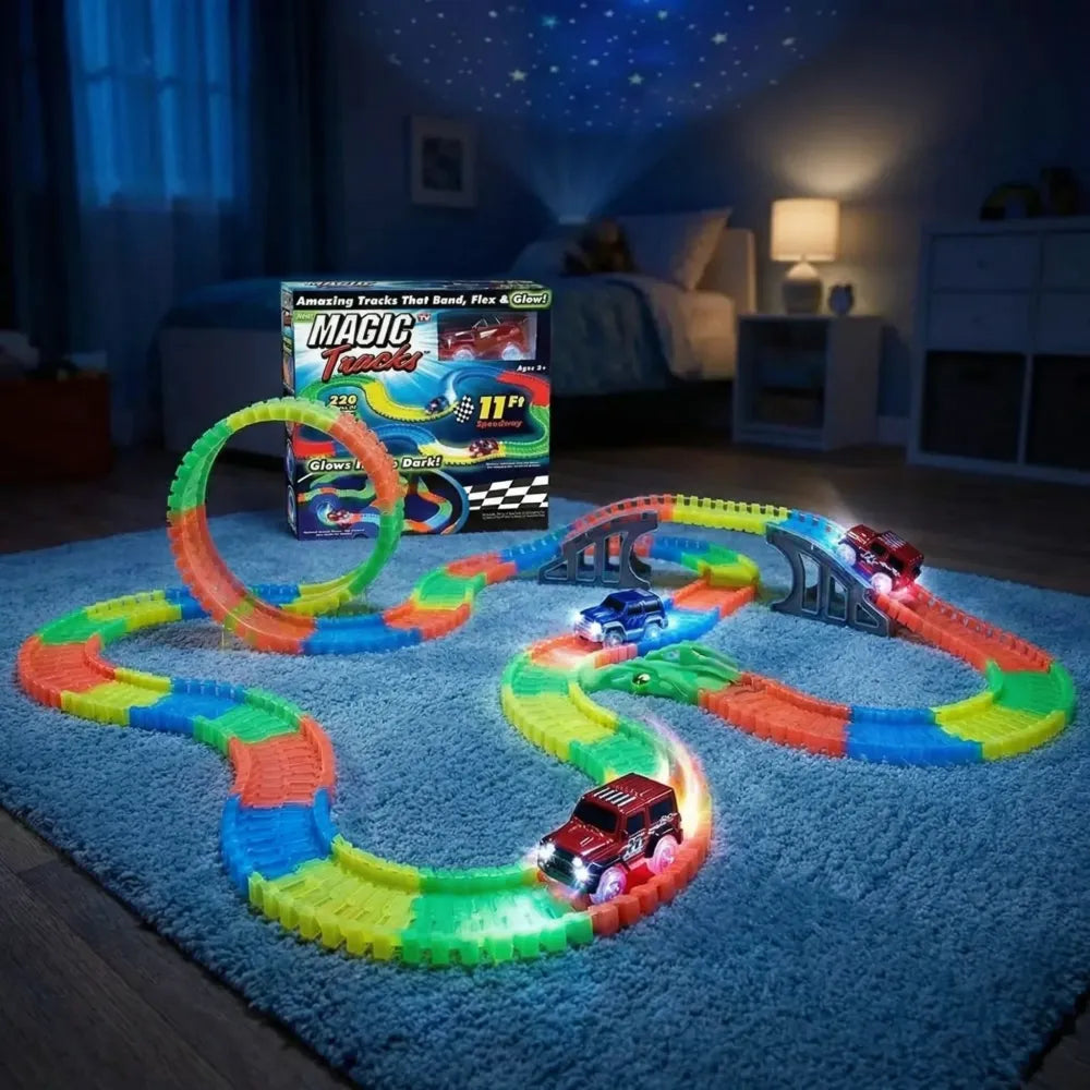 Magic tracks toy – led racetrack for kids