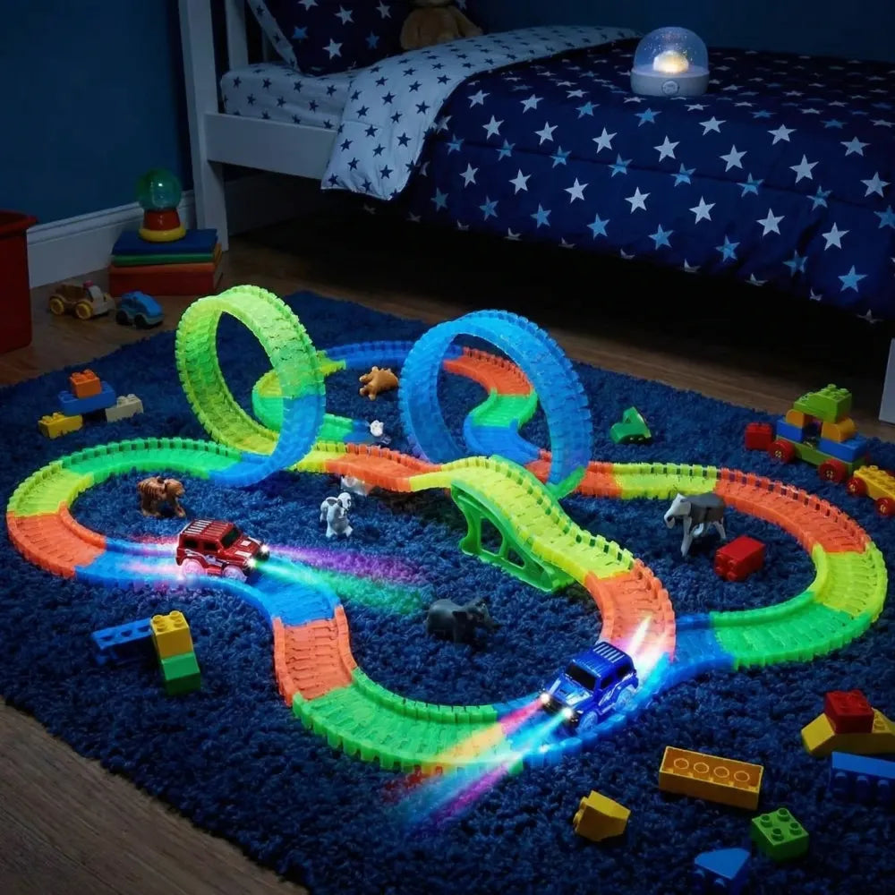 Magic tracks toy – led racetrack for kids
