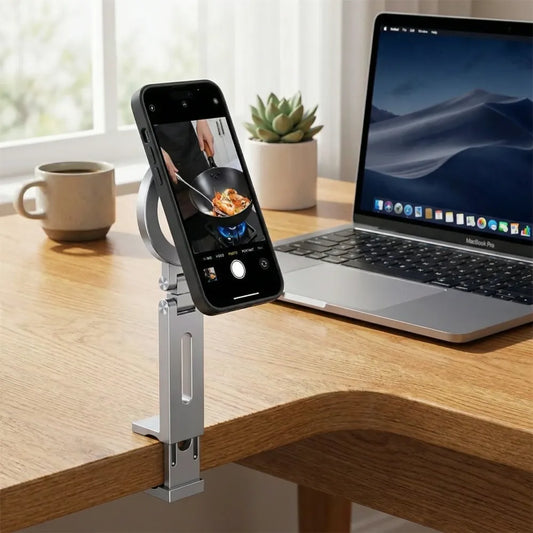 Magnetic desktop phone holder