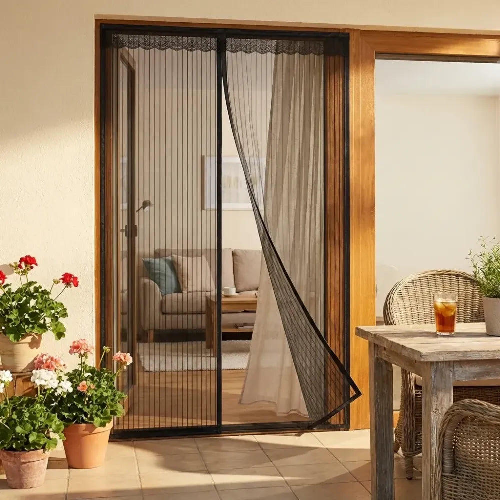 Magnetic screen door curtain - home essentials
