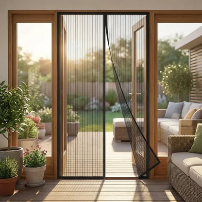 Magnetic screen door curtain - home essentials