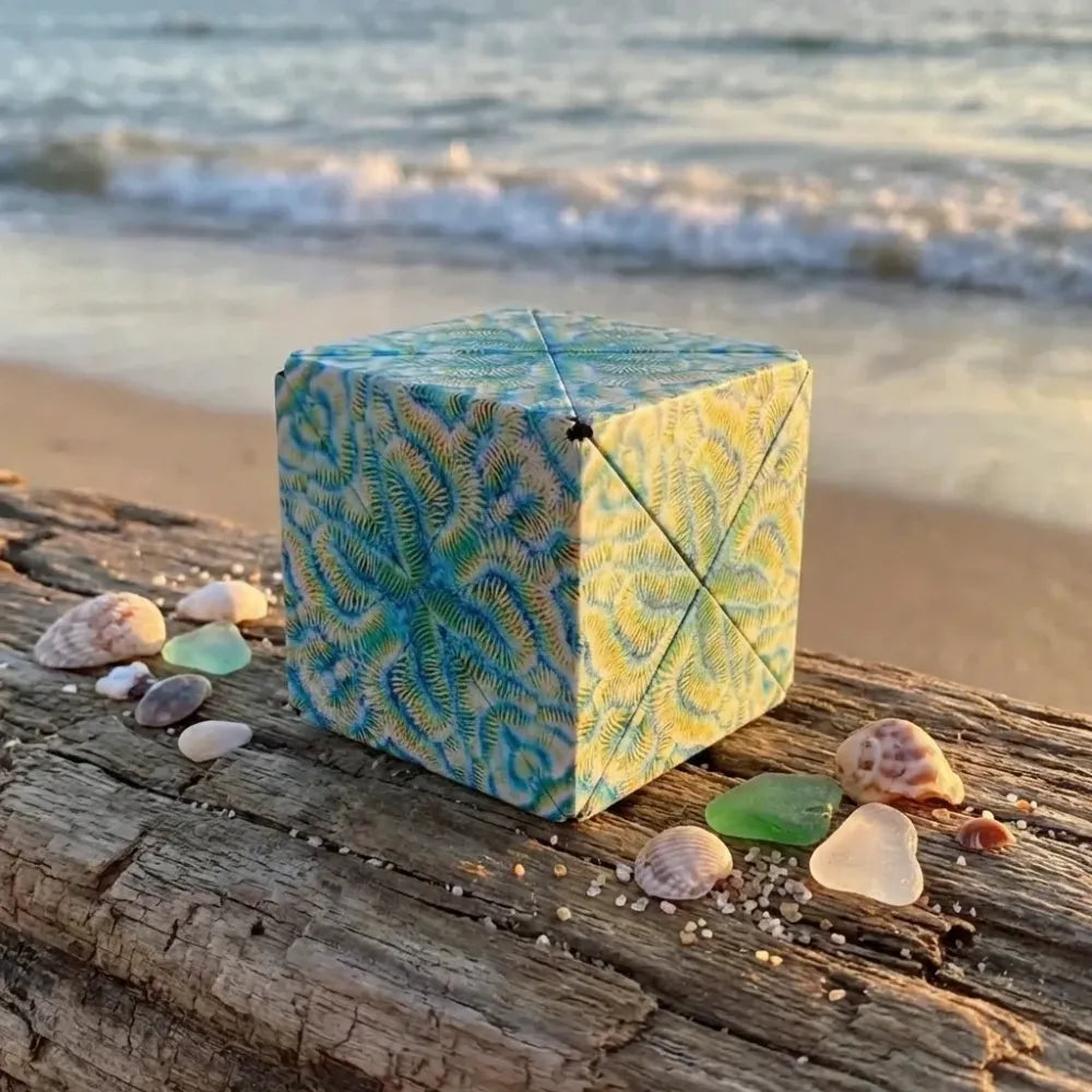 Magnetic shape shifting puzzle cube
