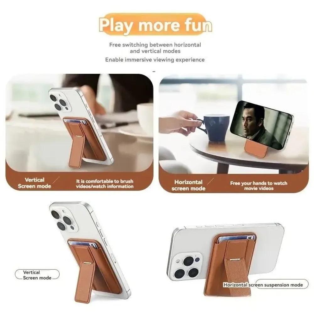 Magspin leather wallet holder