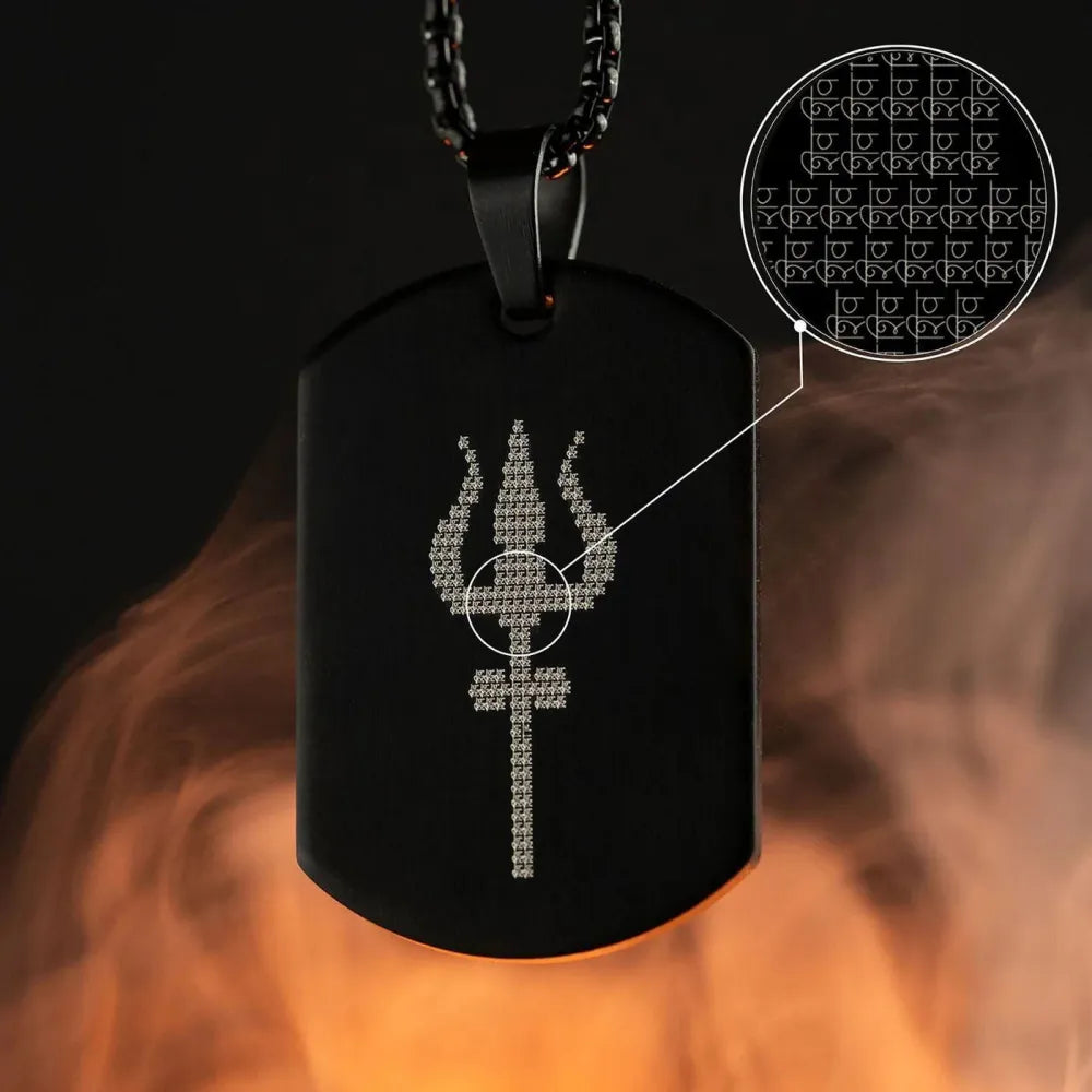 Mahadev trishul pendant with chain