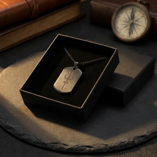 Mahadev trishul pendant with chain