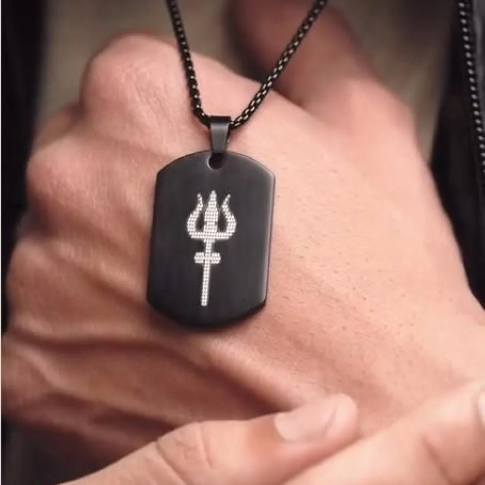 Mahadev trishul pendant with chain