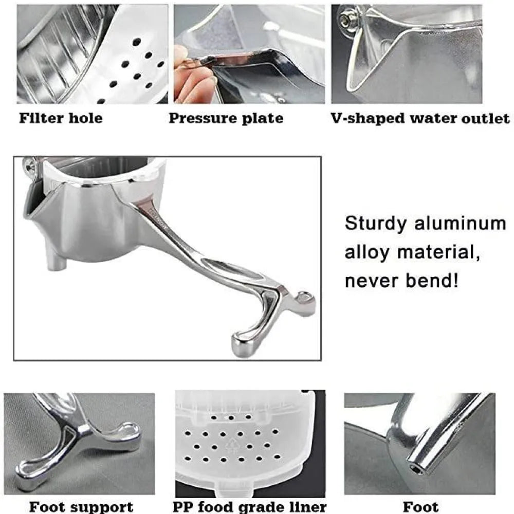 Manual fruit press aluminum squeezer/juicer