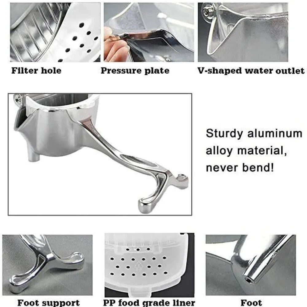 Manual fruit press aluminum squeezer/juicer