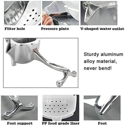 Manual fruit press aluminum squeezer/juicer