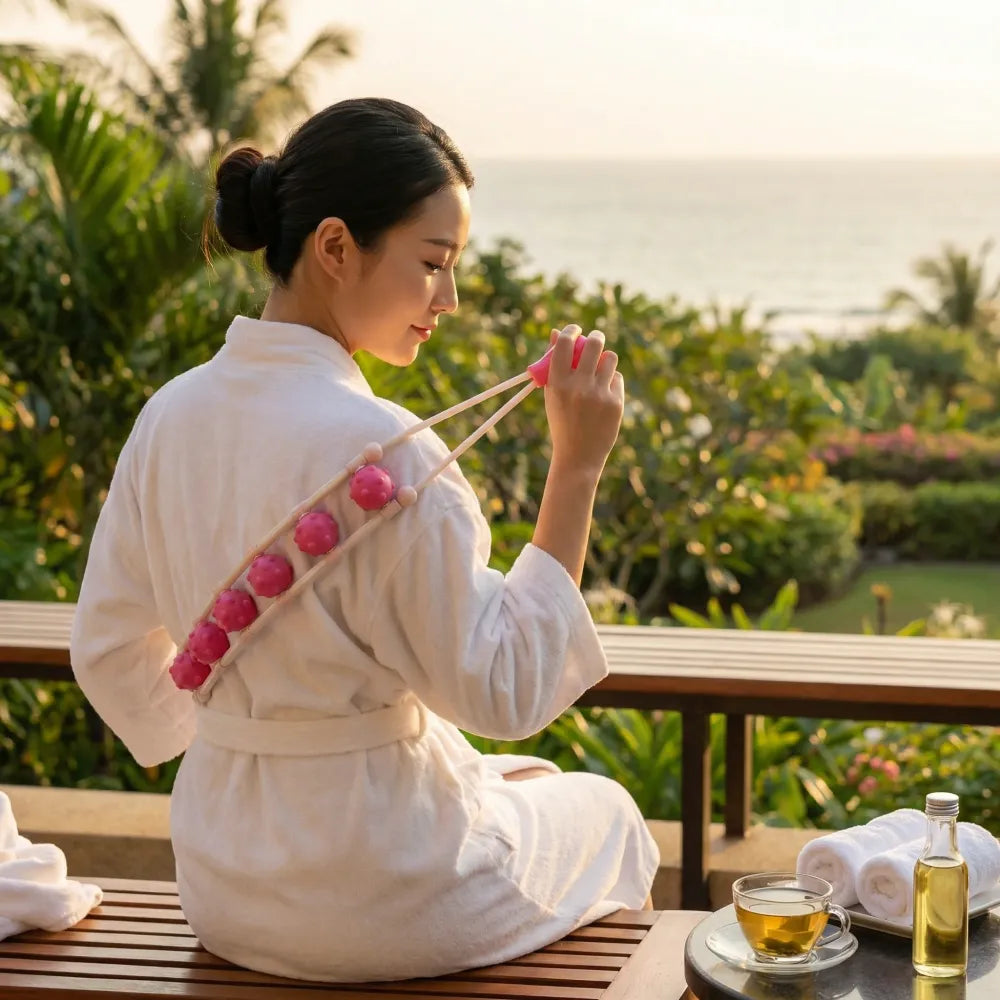 Manual massage roller strap