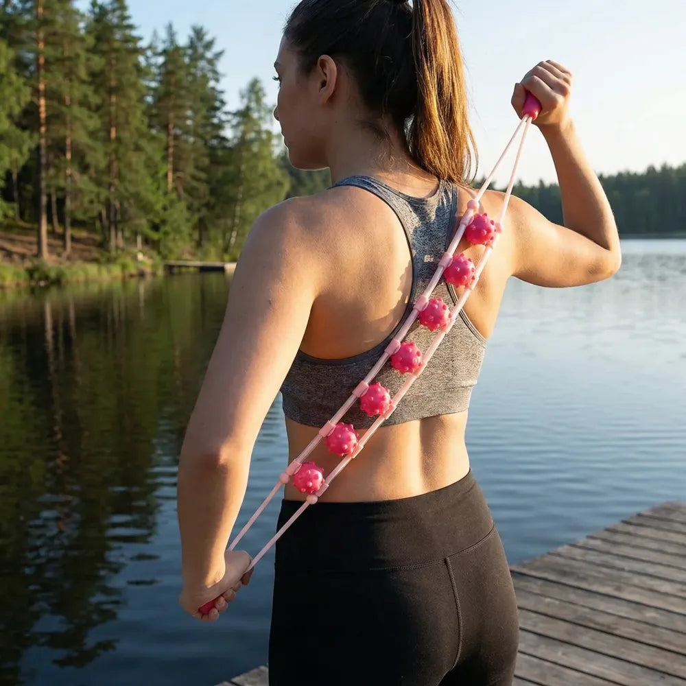 Manual massage roller strap