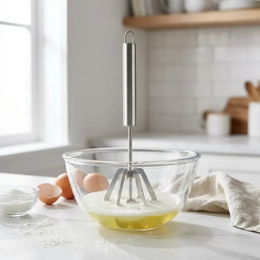 Manual steel hand blender - home & kitchen