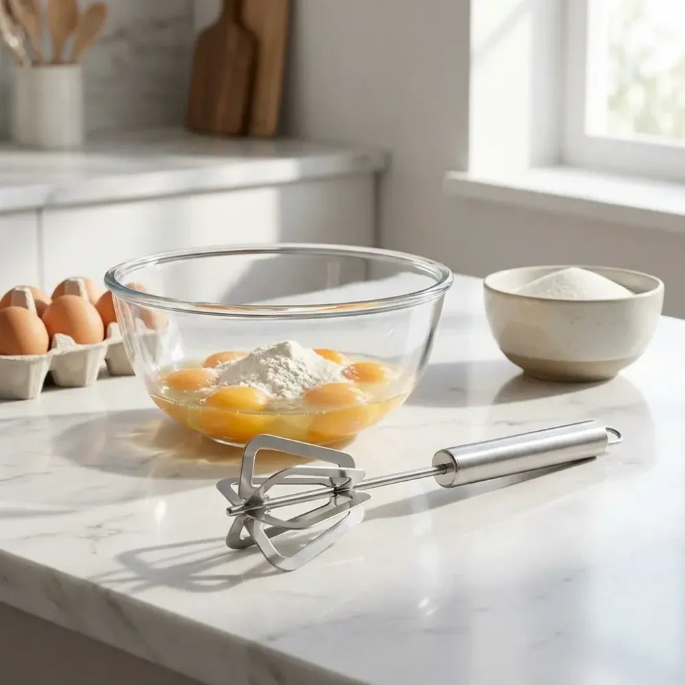 Manual steel hand blender - home & kitchen
