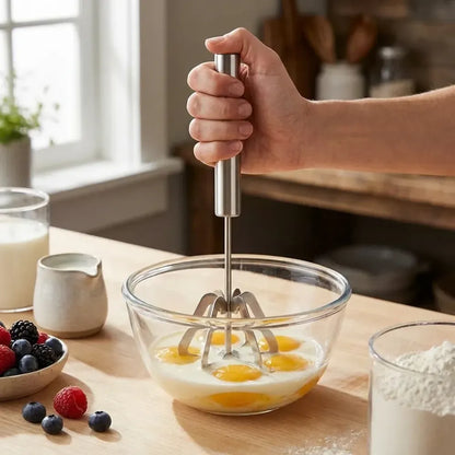 Manual steel hand blender - home & kitchen