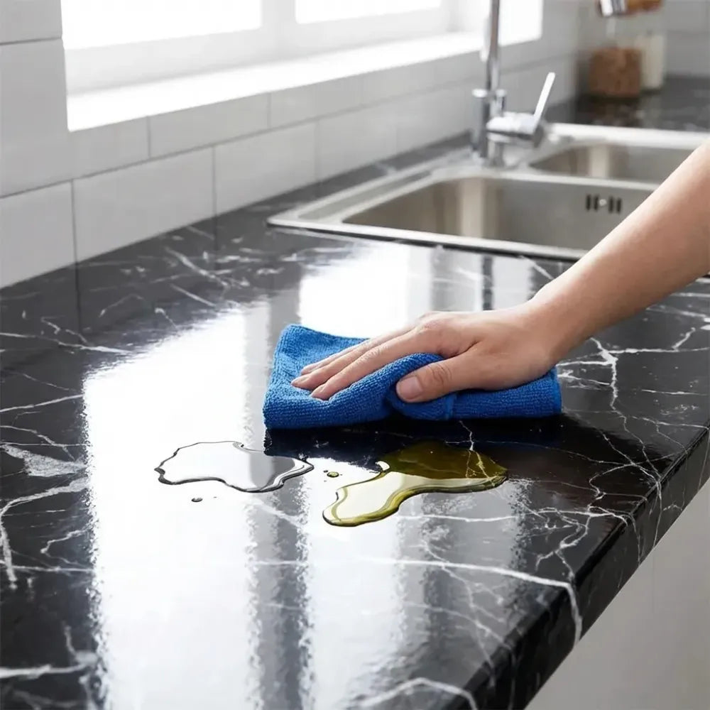 Marble adhesive kitchen wallpaper - home &