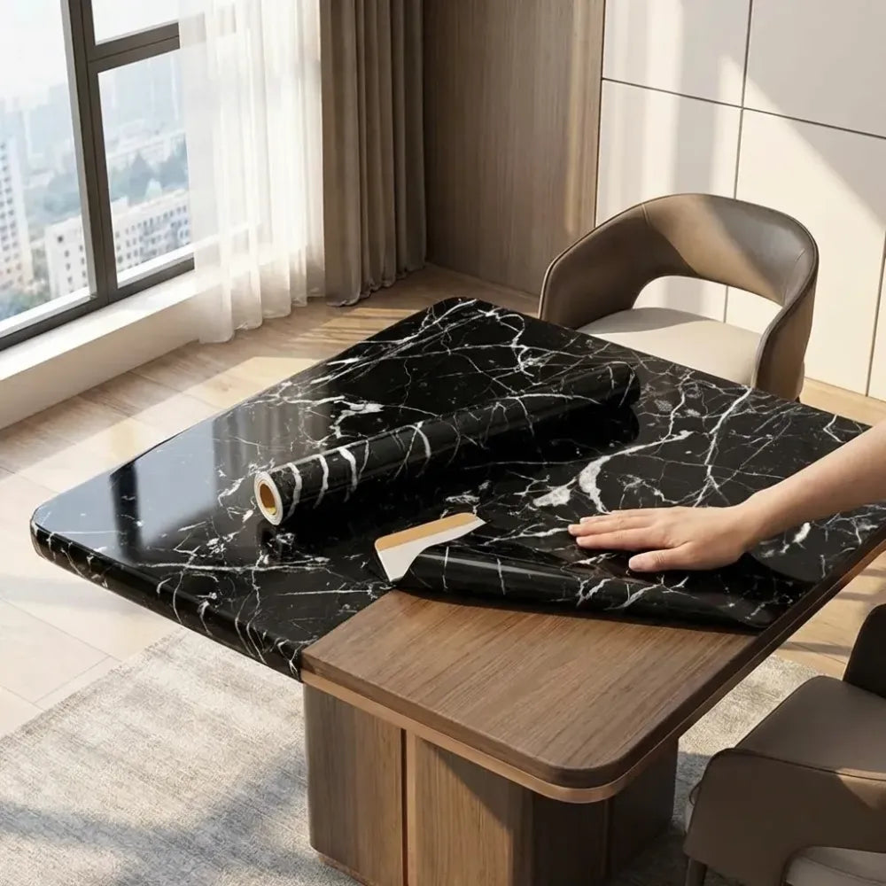 Marble adhesive kitchen wallpaper - home &