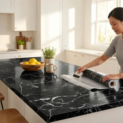 Marble adhesive kitchen wallpaper - home &
