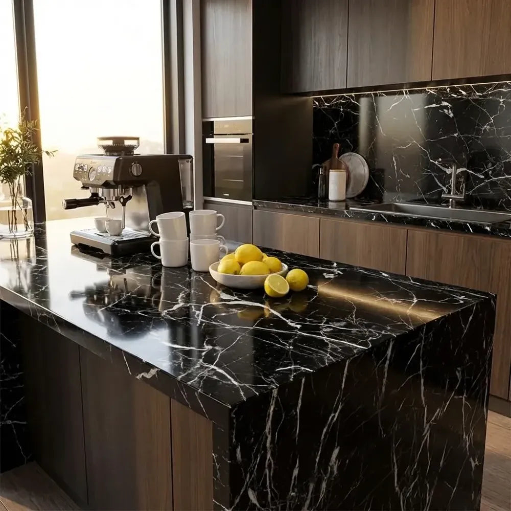 Marble adhesive kitchen wallpaper - home &