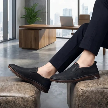 Men leather soft casual shoes