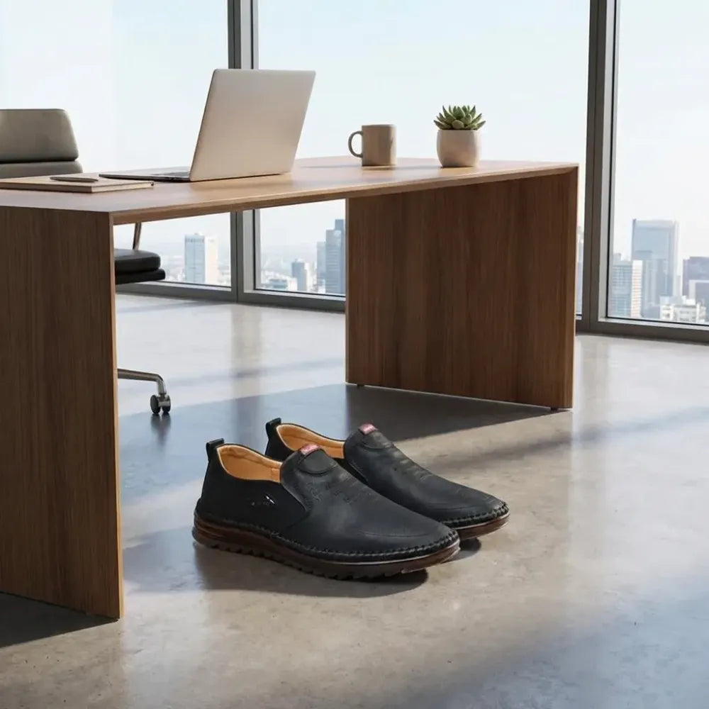 Men leather soft casual shoes