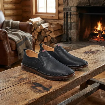 Men leather soft casual shoes