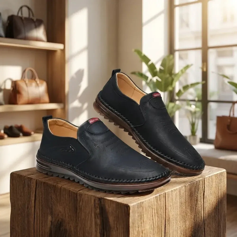Men leather soft casual shoes