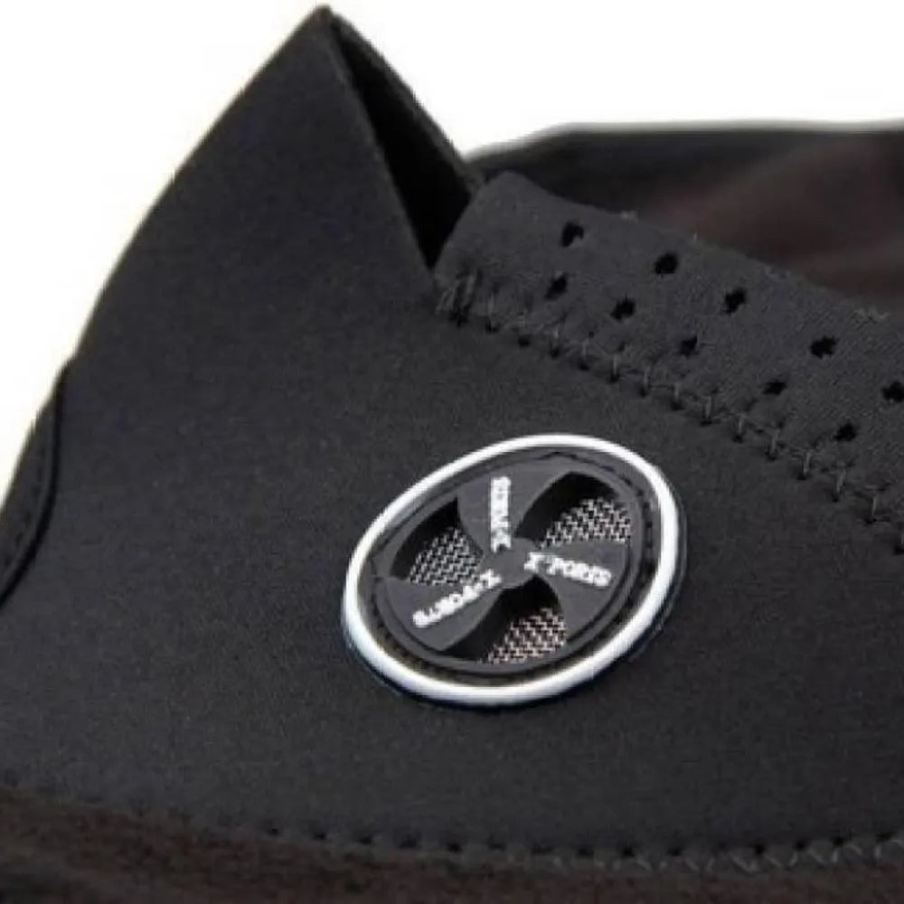 Black neoprene head covering.