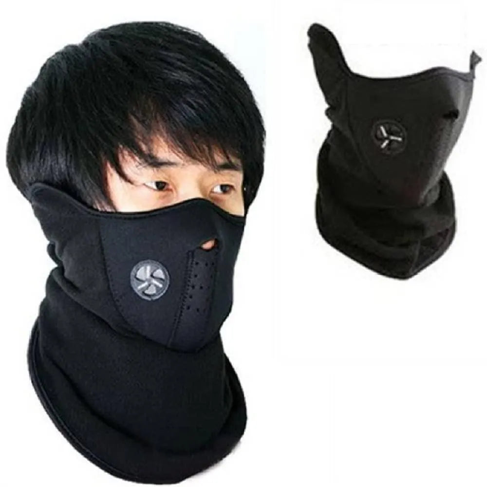 Black fleece face and neck warmer.
