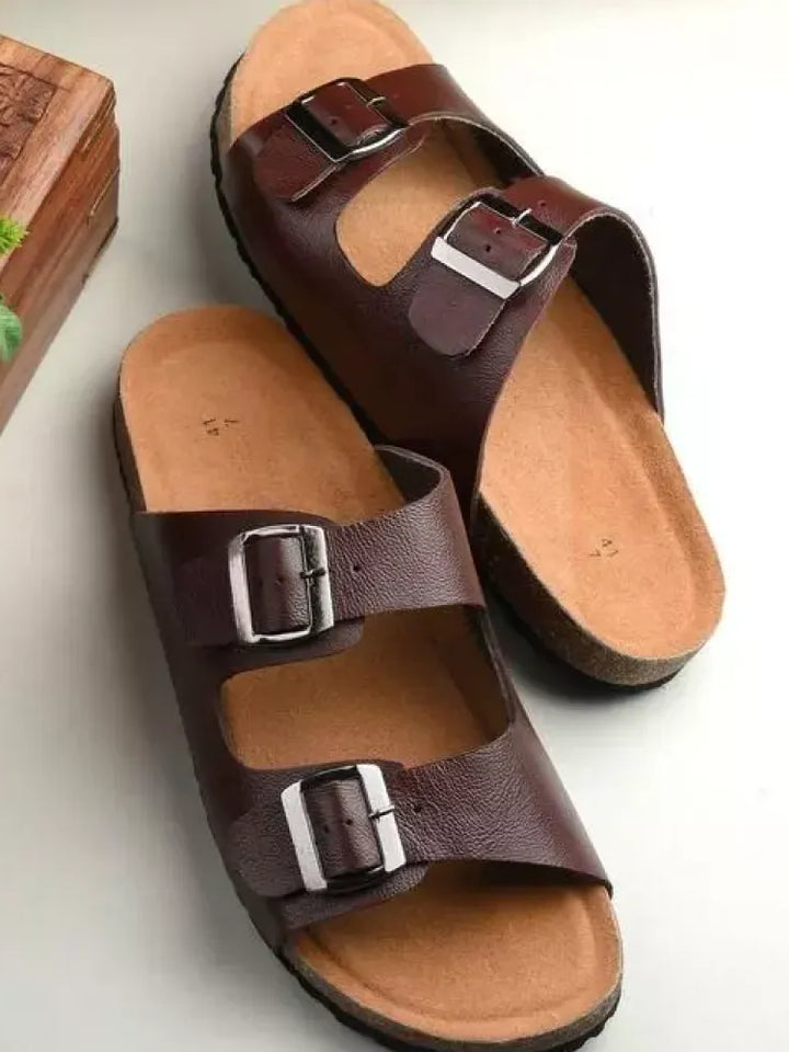 Mens Arizona Cherry Leather Slippers