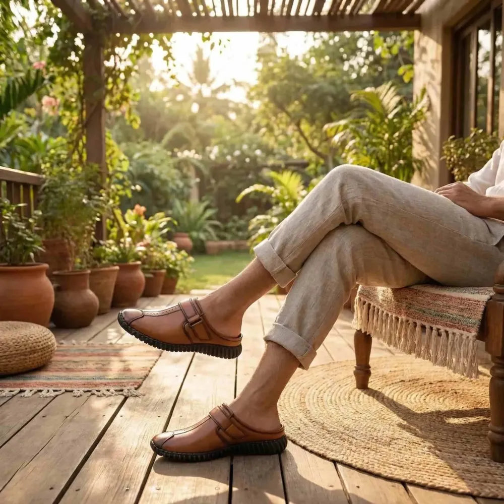 Men’s bantu style tan loafers - footwear