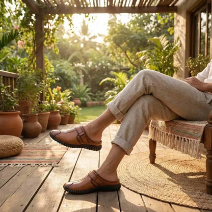 Men’s bantu style tan loafers - footwear
