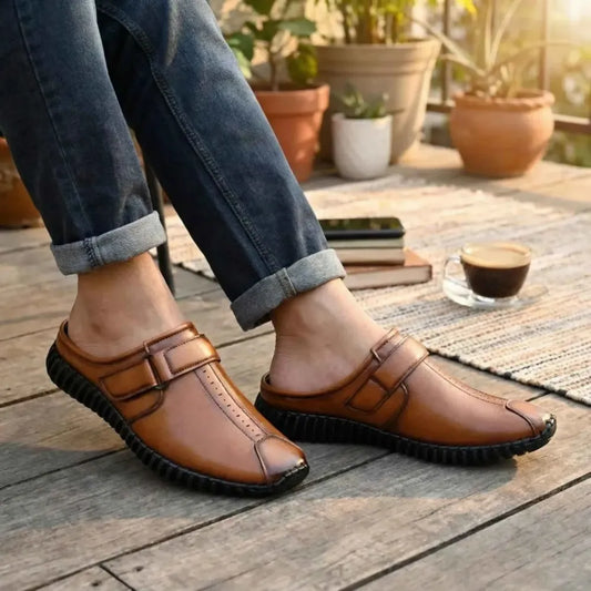 Men’s bantu style tan loafers - footwear