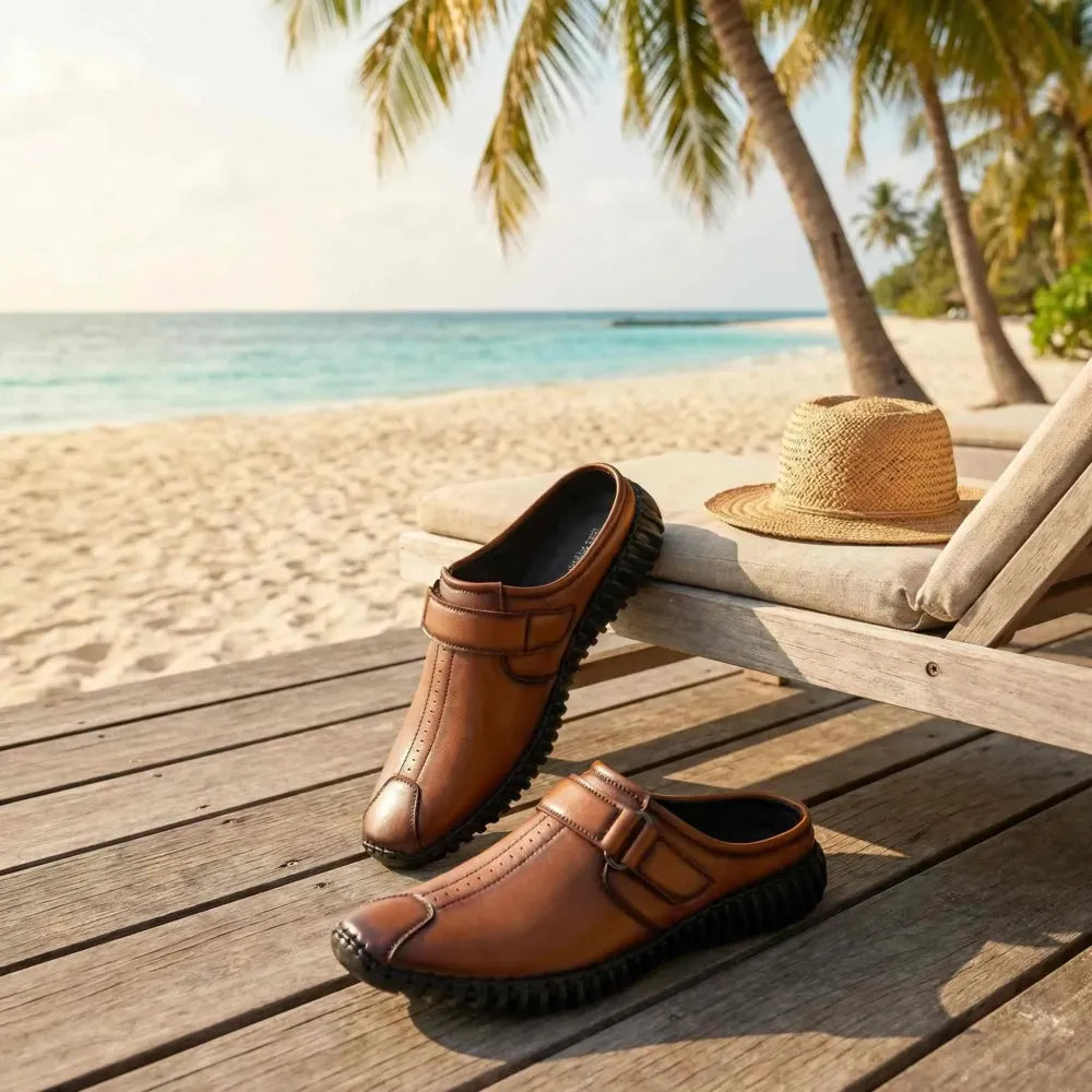 Men’s bantu style tan loafers - footwear